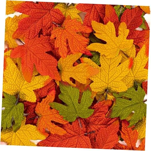 59PCS Fall Artificial Maple Leaves Decorations Large Size – Thanksgiving