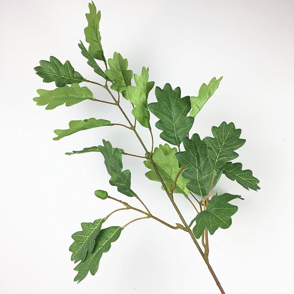 4Pcs Artificial Oak Tree Leaf Stems with Fruits Faux Oak Tree Branches Green …