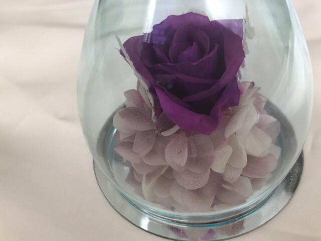 Beautiful Angel Purple Rose Figurine by ANLUNOB. The Only Eternal Rose.