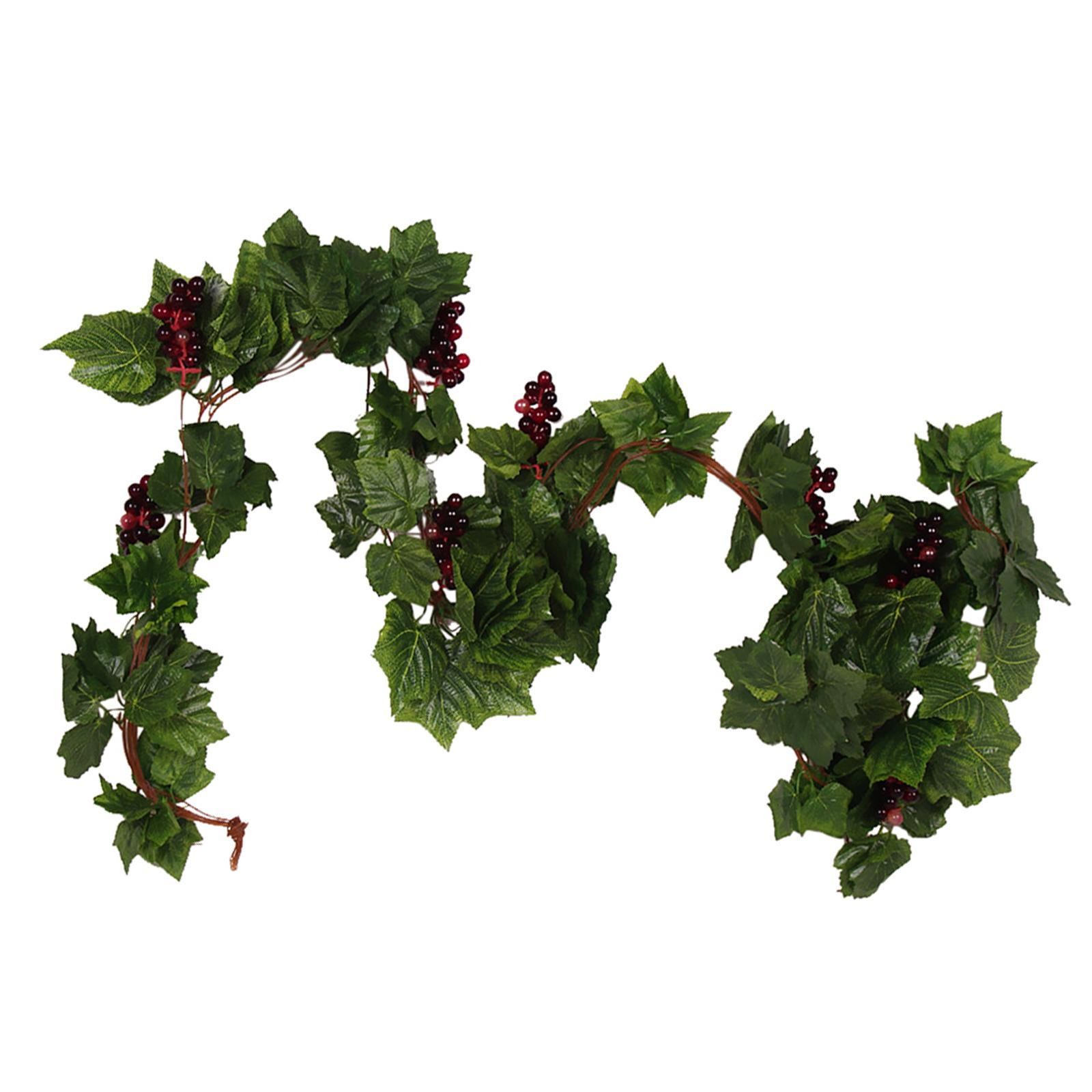 Artificial Plants Wired Silk Grape Vine Fake Fruit Rattan with Plastic Grape