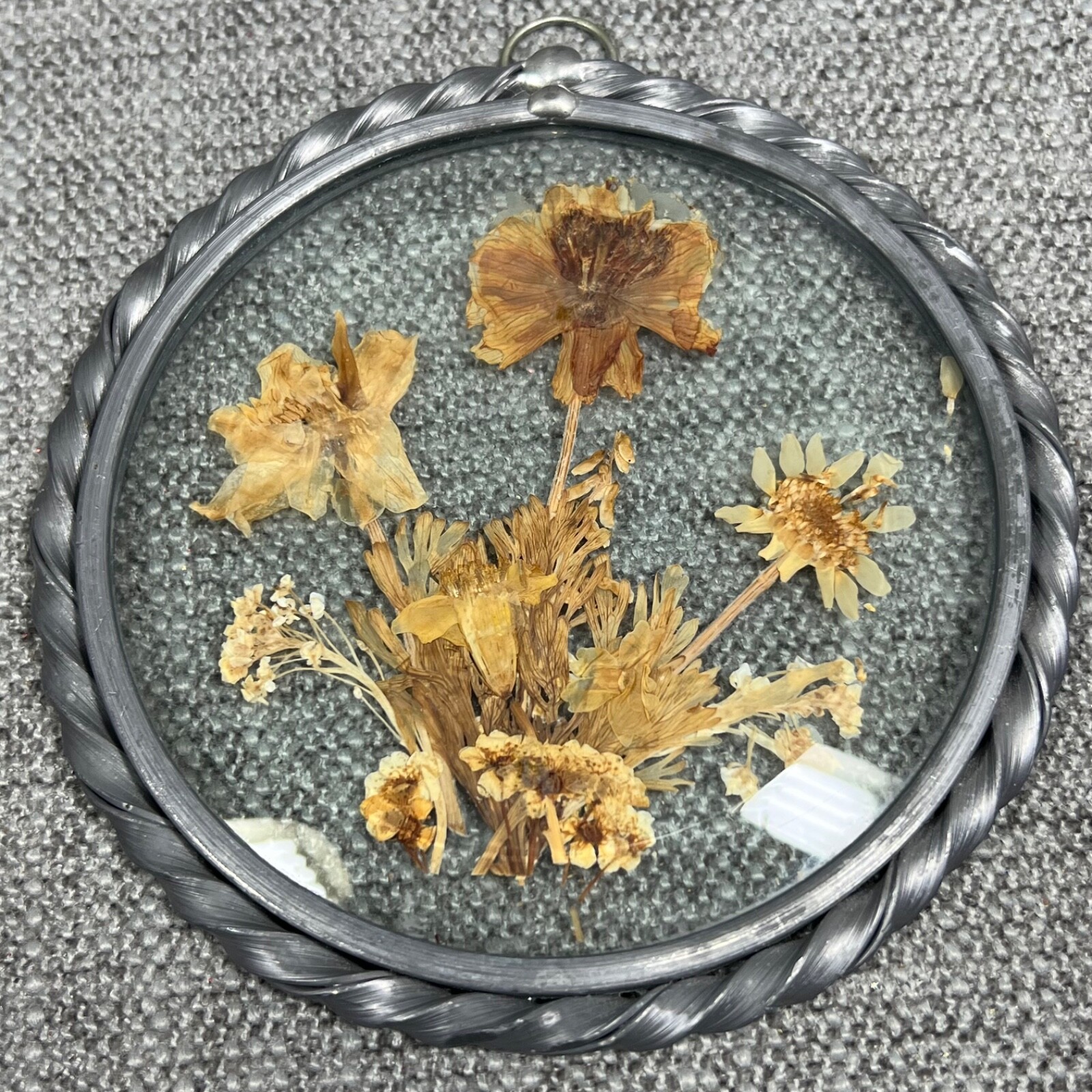 3 Lasting Impressions Dried Flower Wall Hangings Twisted Pewter Frames USA Made