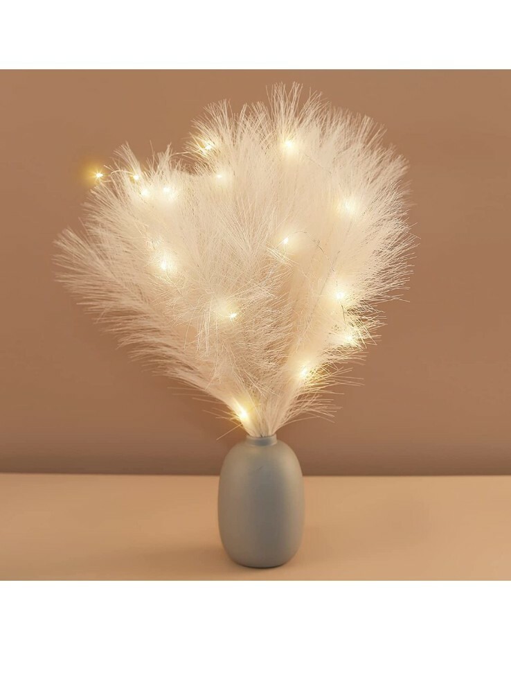 Grass Decor, Small Fake Pampas Grass Plants for Wedding Kitchen Yard Home Decor
