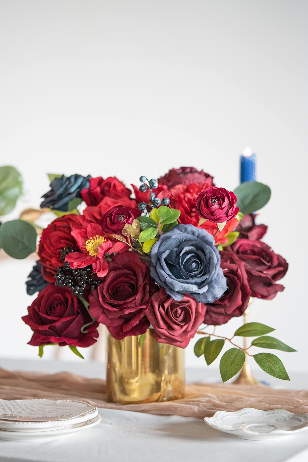Artificial Flowers Wedding Flowers Combo for Silk Fake Flowers Roses for DIY …