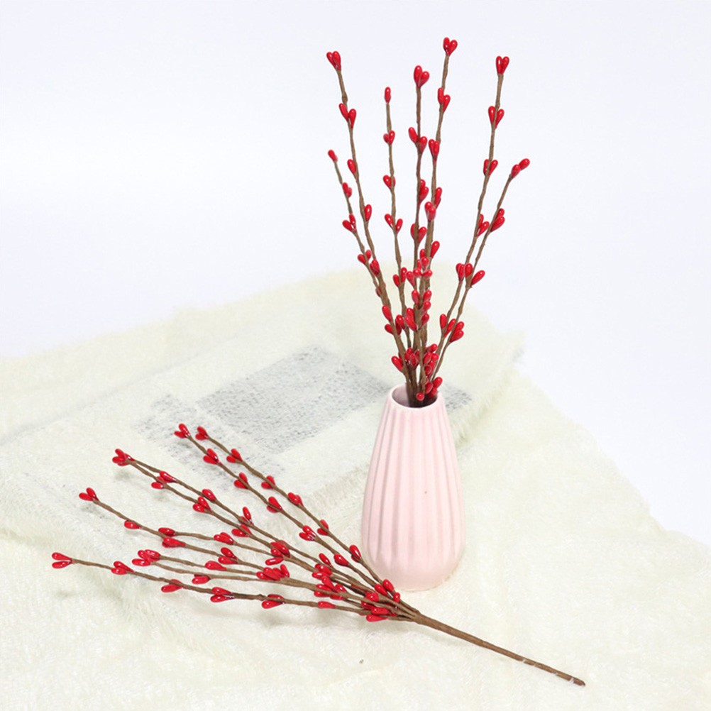 5pcs Orange Berry Christmas Christmas Berry Picks Artificial Red Berry Stems