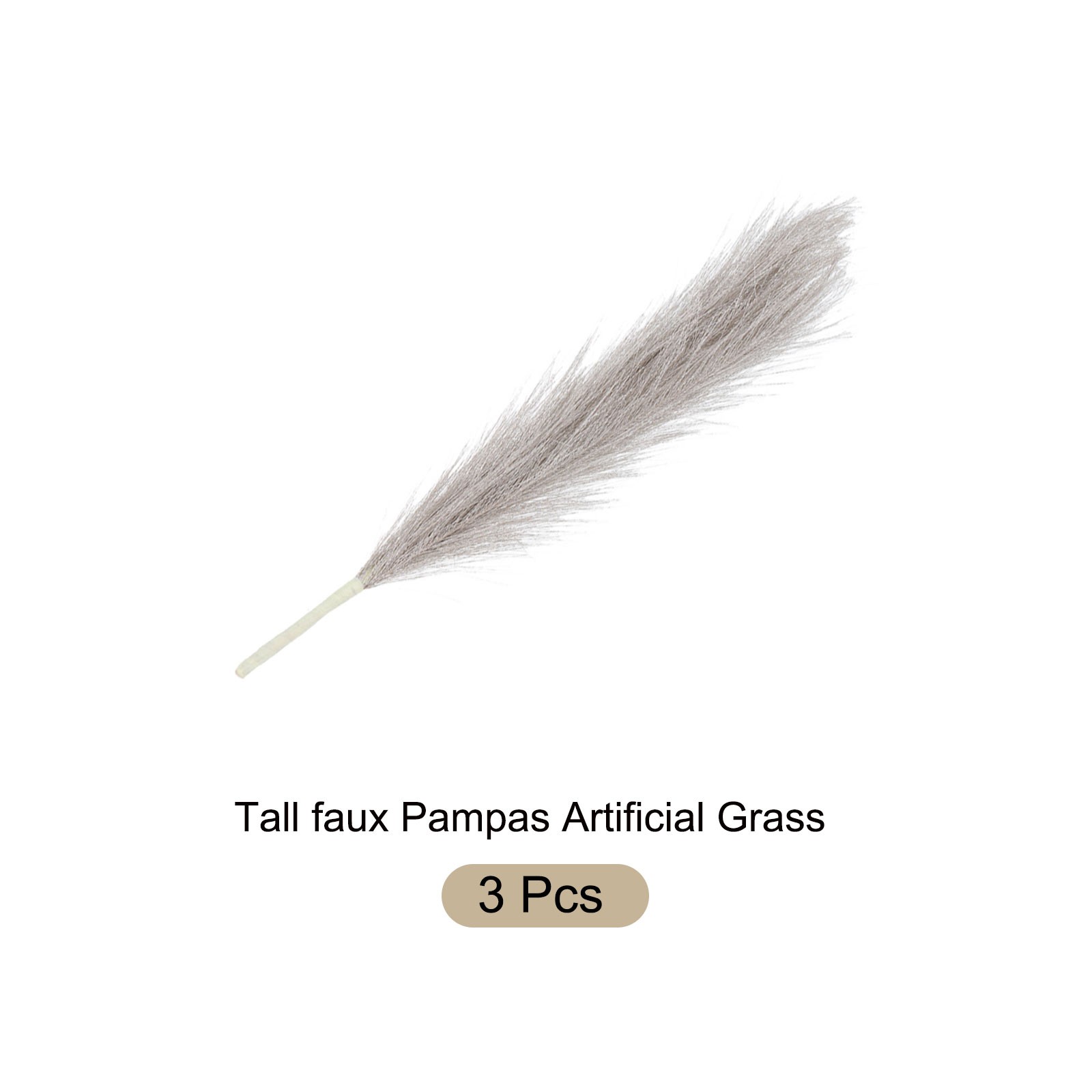 Faux Pampas Grass Fake Pampas Grass Decor, 17.7″/45cm / Champagne / 3 Pcs