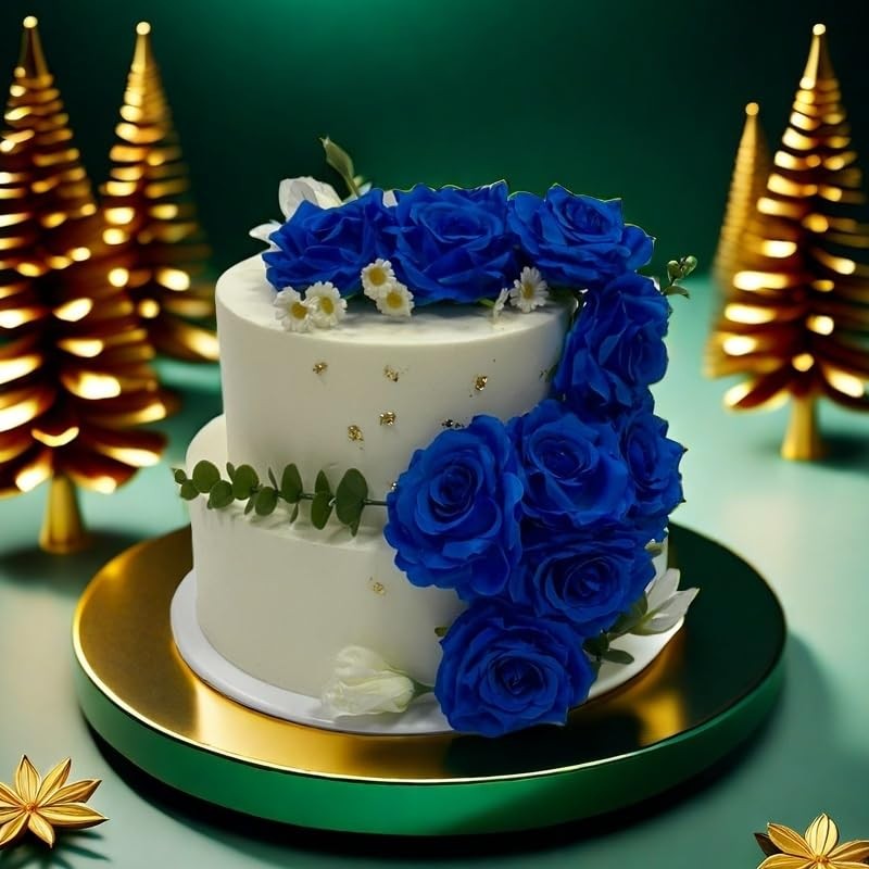 36 PCS 3.8 Inch Blue Rose Heads Artificial Silk Flowers Craft Wedding DIY