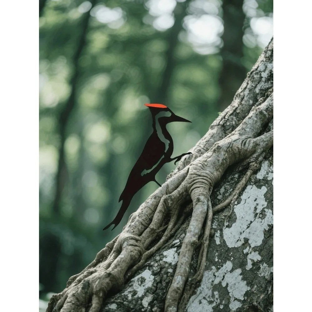 Handmade Metal Woodpecker Wall Art Rustproof Indoor Farmhouse Garden Decor