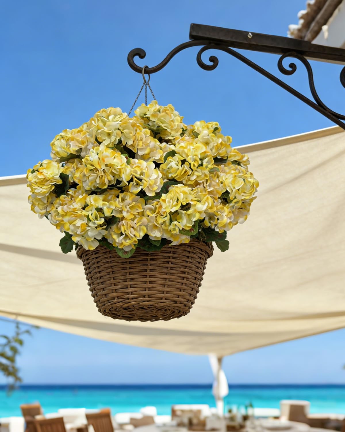 Artificial Flowers for Outdoors, 6PCS 14″ Geranium Fake Flowers UV Resistant …