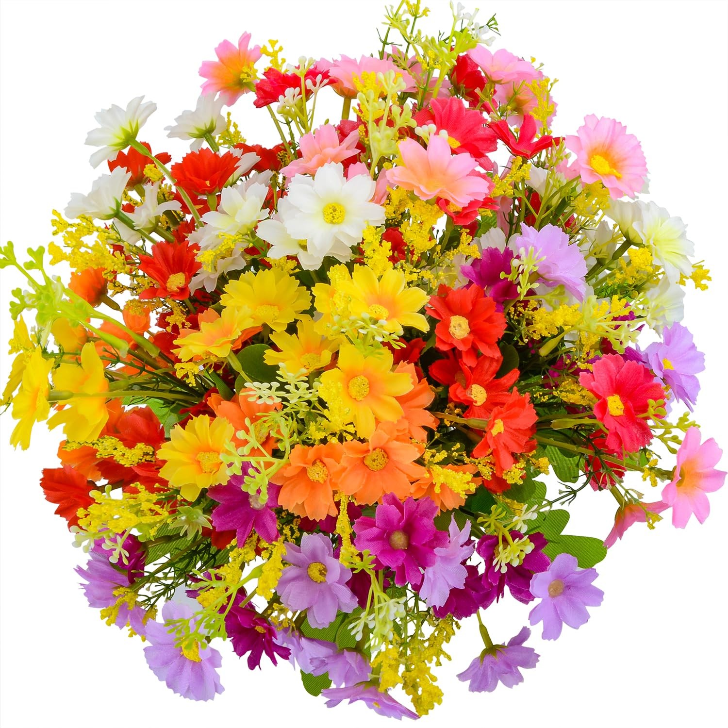 XONOR Artificial Cemetery Flowers Memorial Silk Daisy with Vase for Grave Hea…