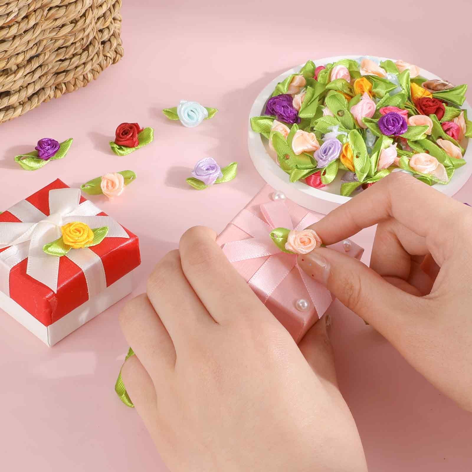 Mini Roses Craft Set – 100 Pcs Multicolor Satin Fabric Flowers for DIY Decor
