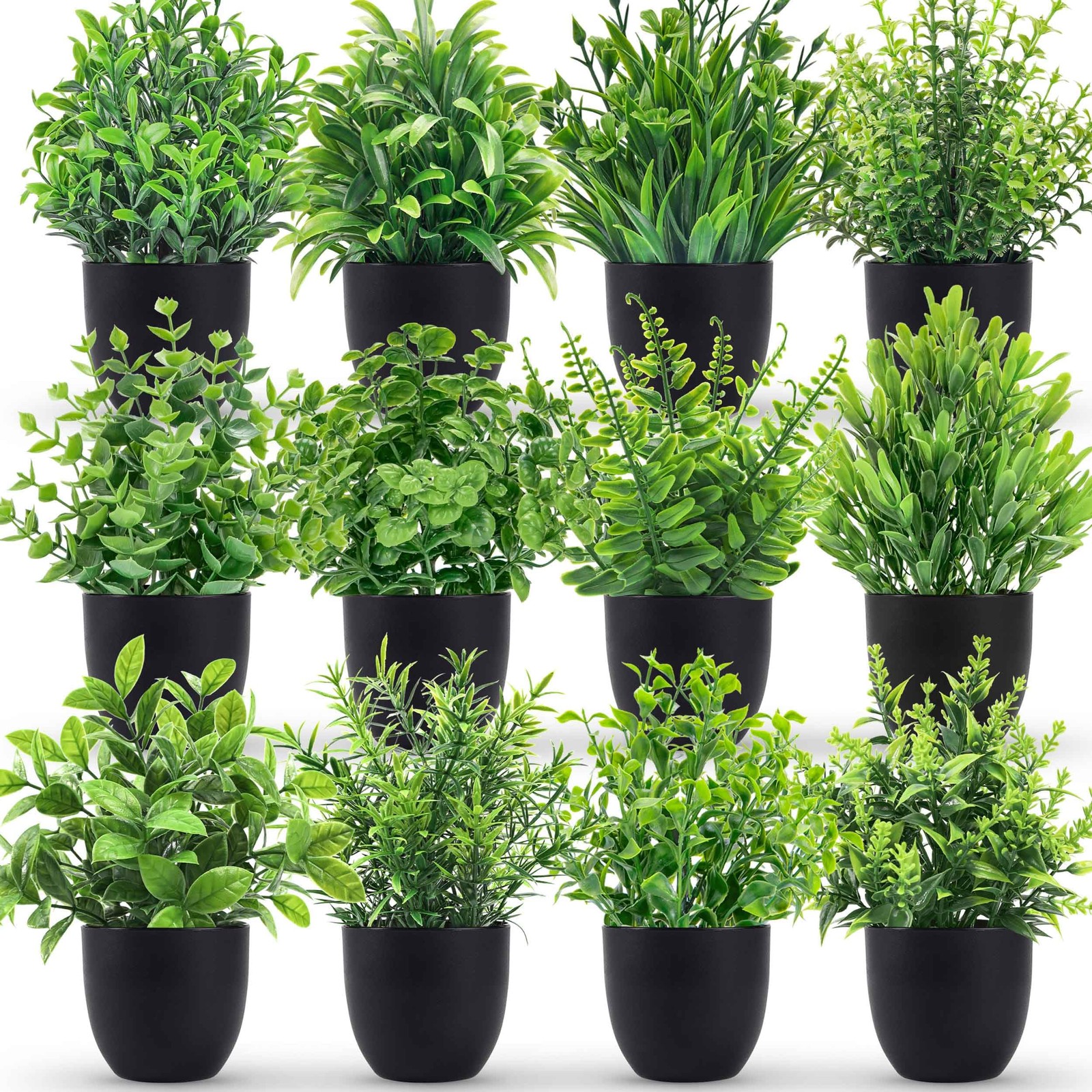 Artificial Plants Faux Potted Indoor Greenery for Home Office Bathroom Decor