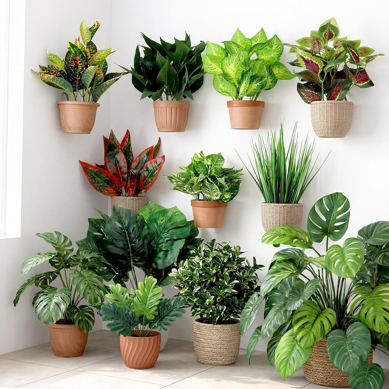30 UV Resistant Faux Greenery Bushes for Indoor/Outdoor Decor