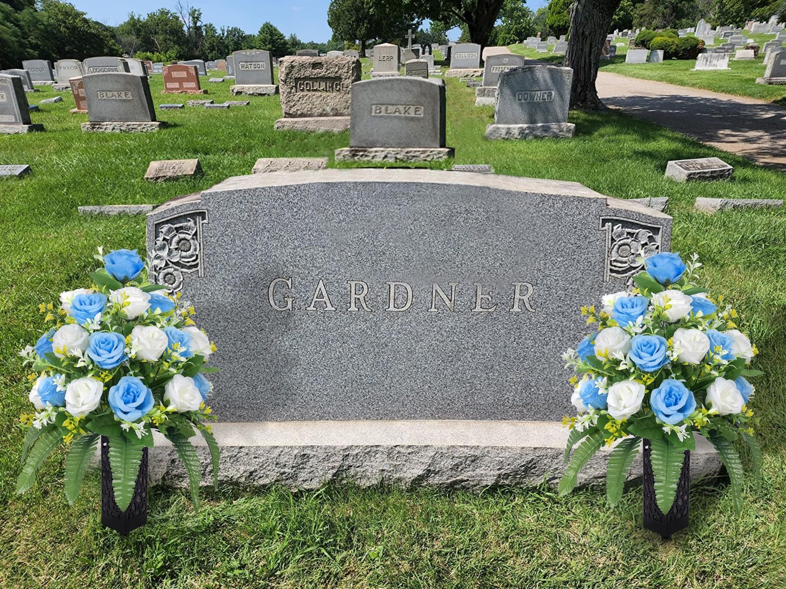 Artificial Cemetery Flowers – Grave Decorations, Cemetery Flowers for Grave V…