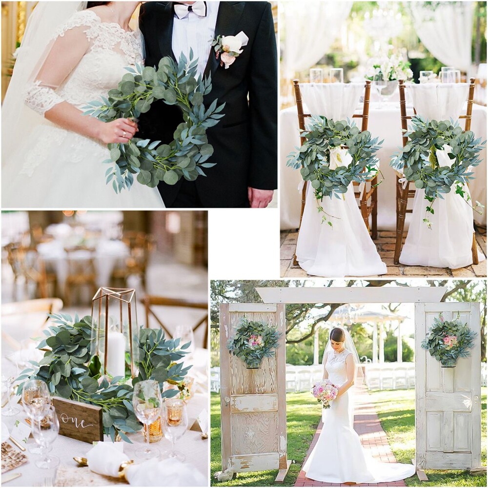 78in Faux Eucalyptus Garland Hanging Leaves Greenery Wall Wedding Decor