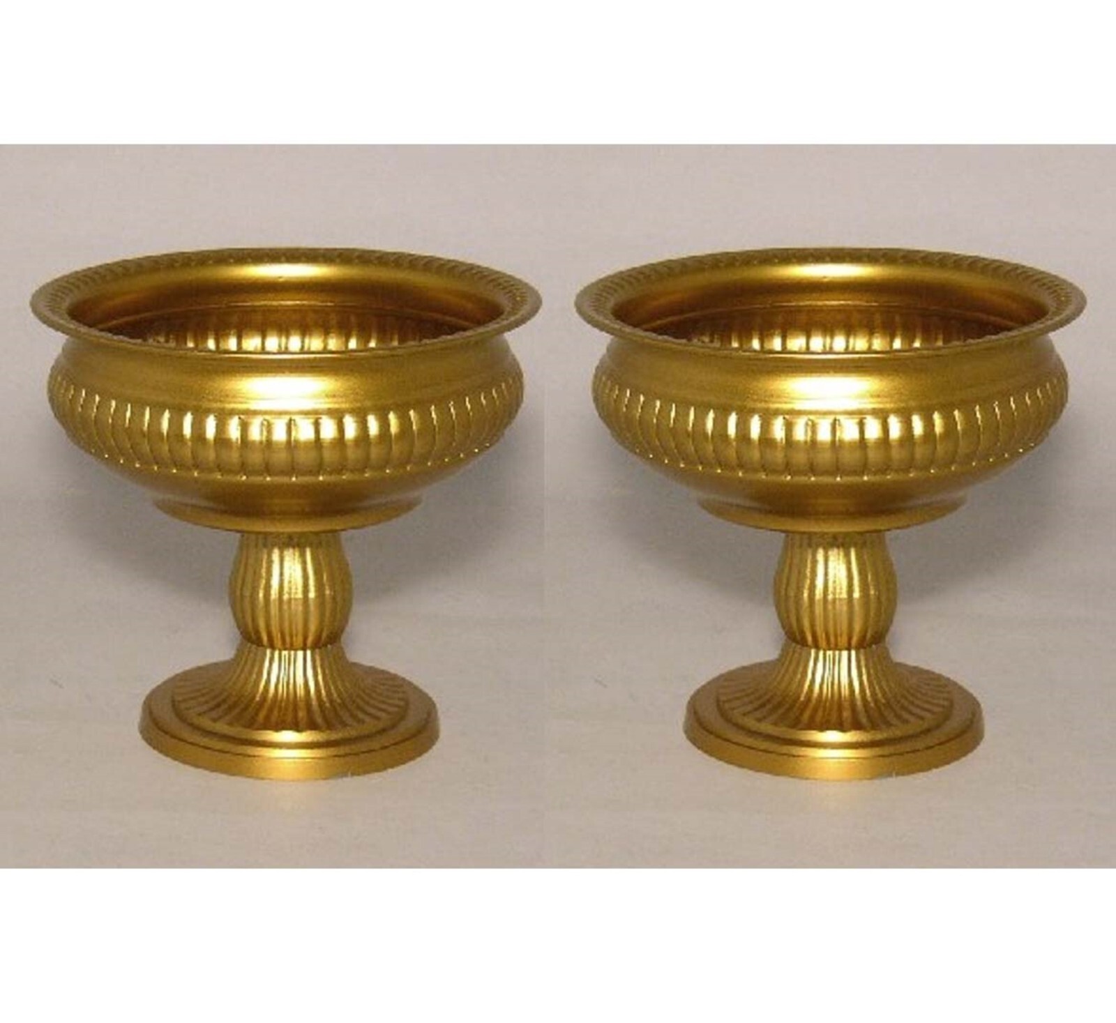 Compote Bowl Vase Gold Finish Aluminum Pedestal 6″Dia 5.5″High FREE SHIPPING