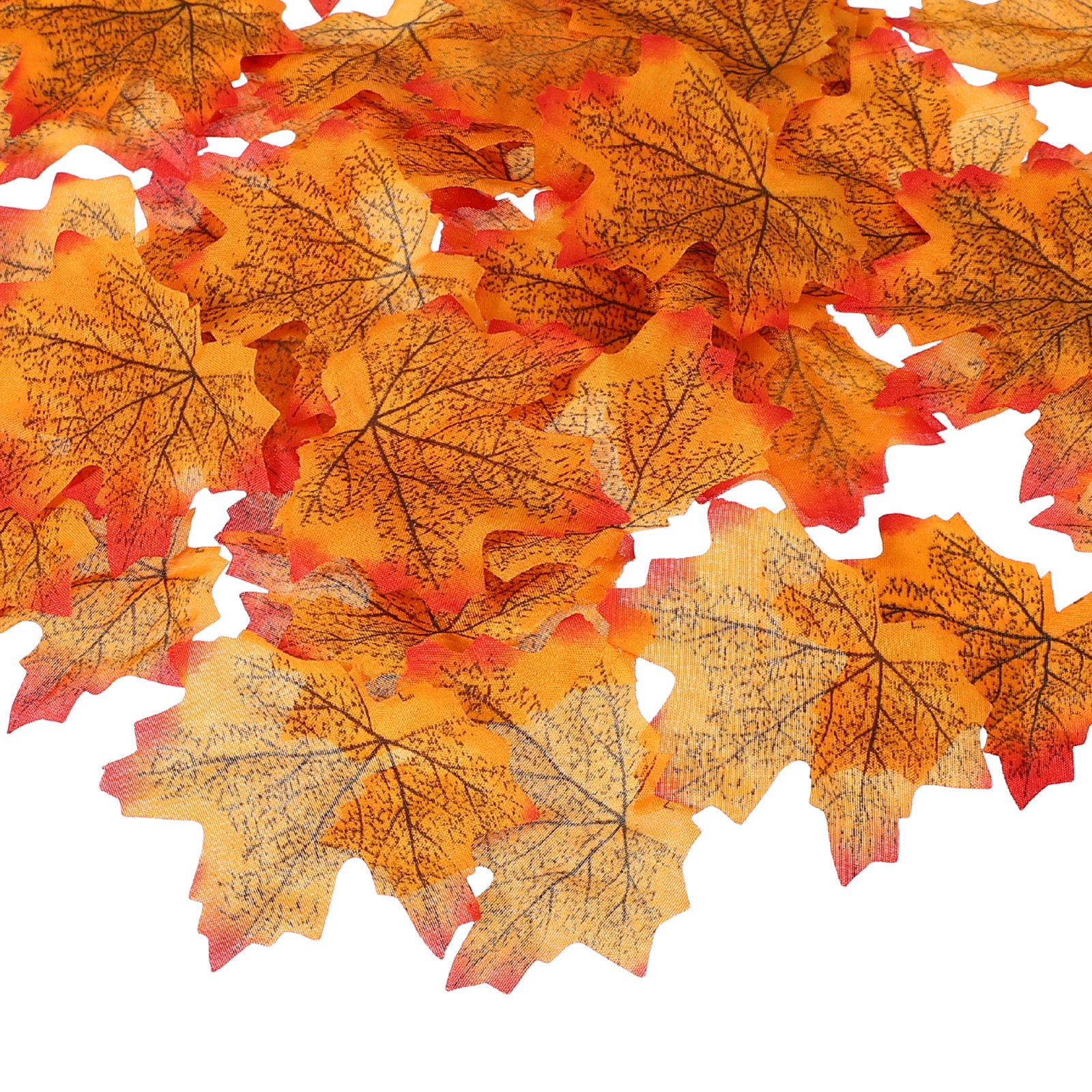 400Pcs Fall Leaves 3.3 Inch Colored Mixed Fake Leaf, Orange