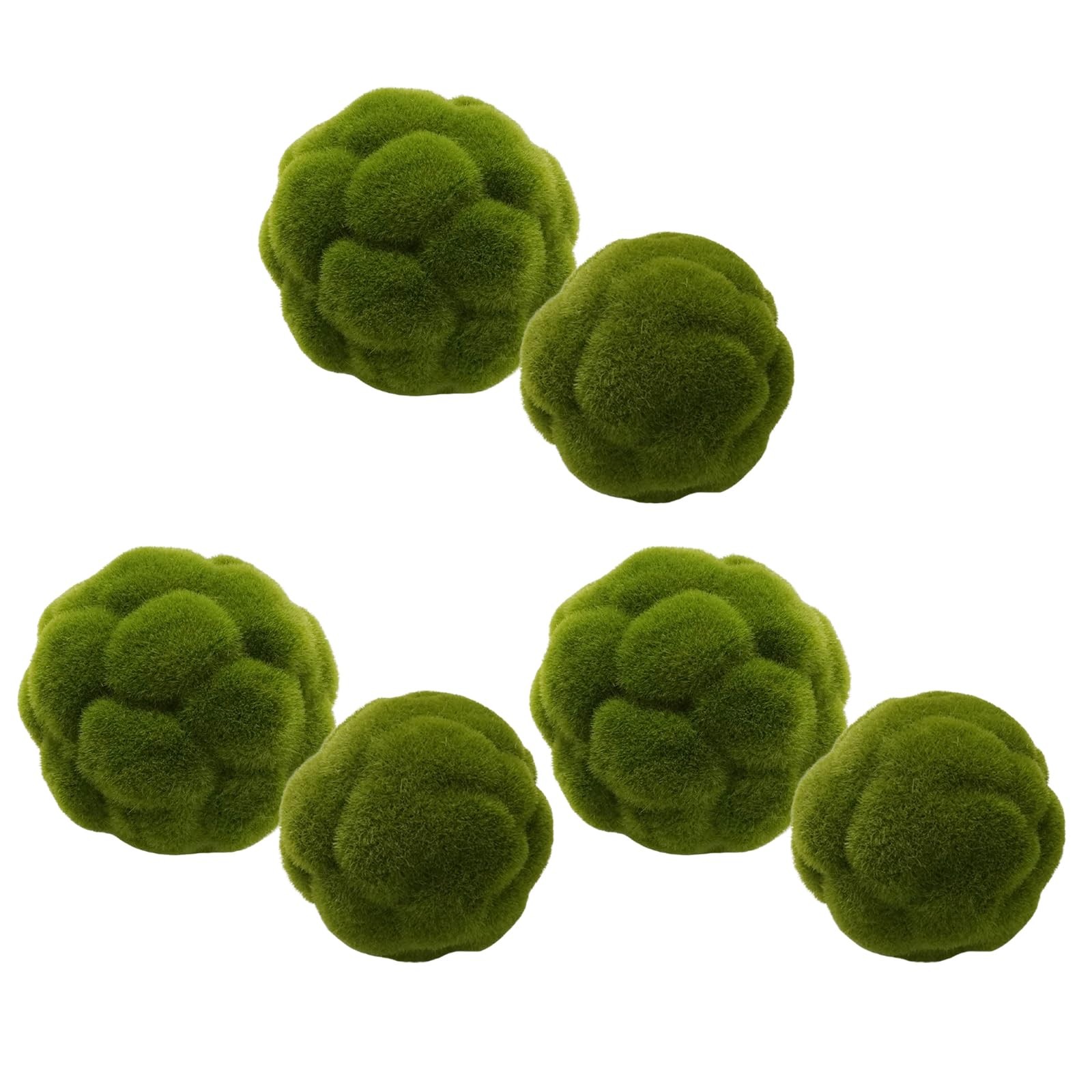 Green Moss Ball Decorations 6 PCS Simulated Artificial Plant Garden Party