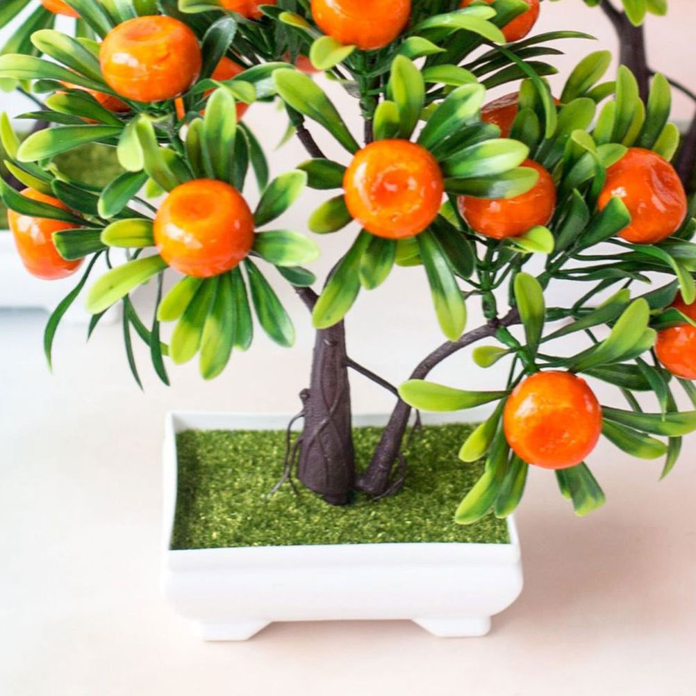 Fake Bonsai Tree Artificial Potted Fruit Tree Fruit Kitchen Decor Adornment