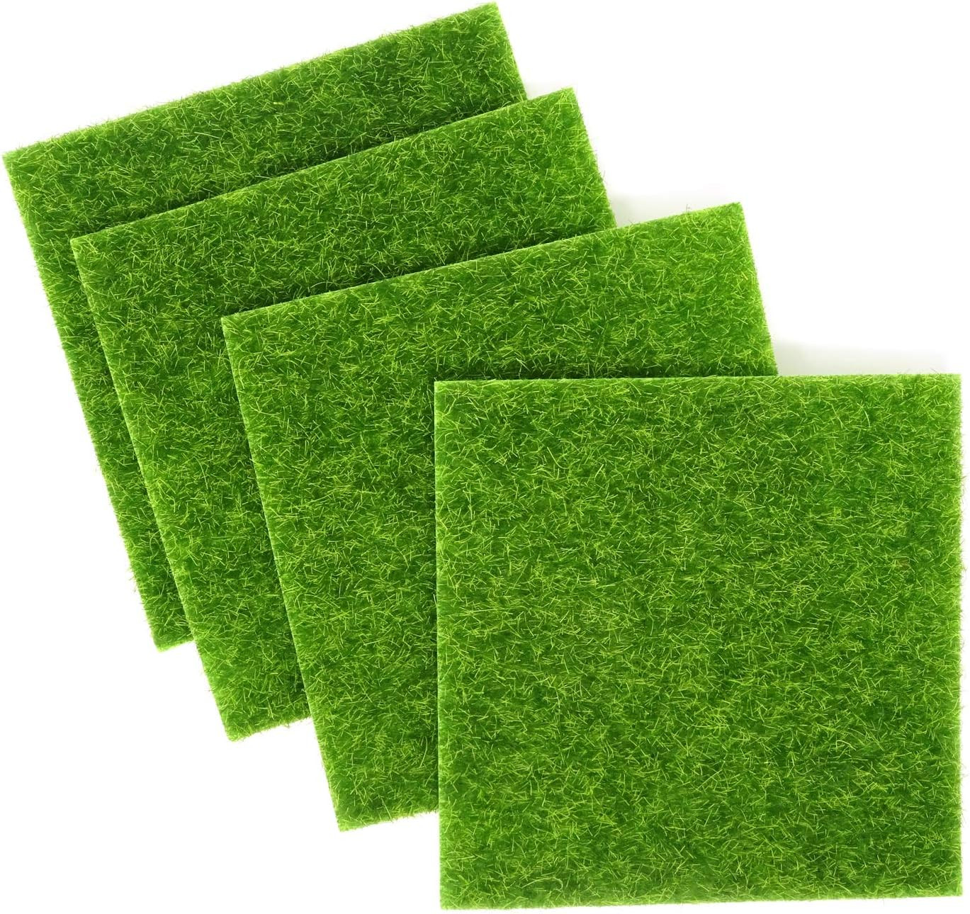 4PCS Fairy Garden Micro Landscape Artificial Moss Grass, 15X15Cm/5.9X5.9Inch