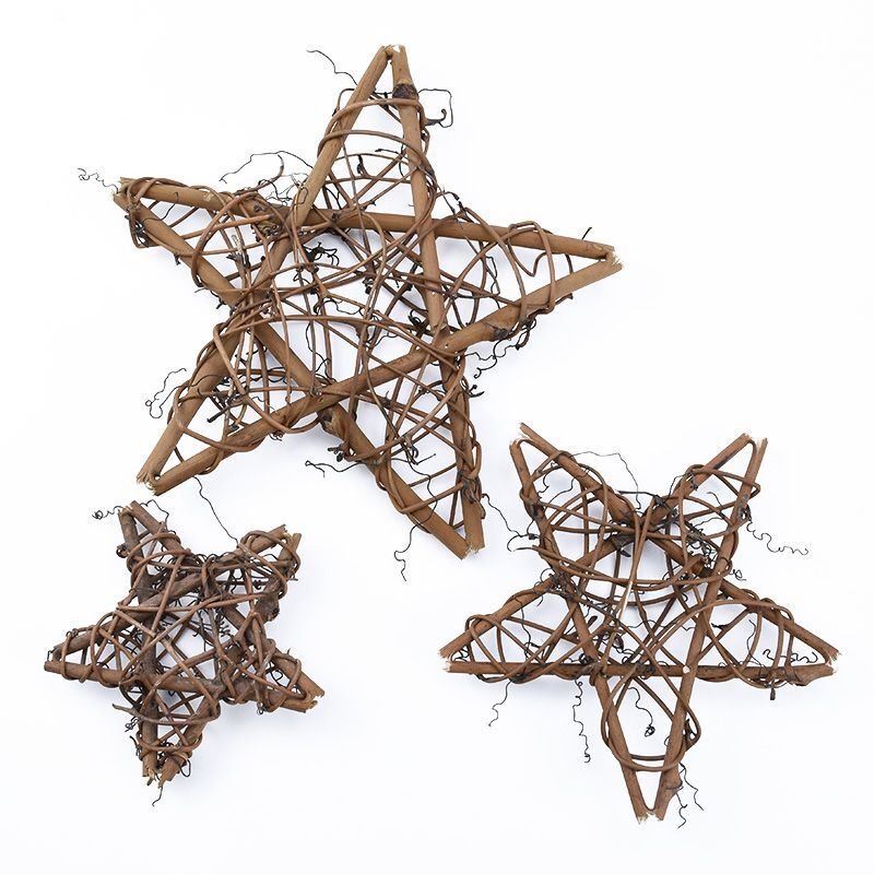 10/15/20cm Artificial Rattan Star Frame Wreath Christmas Decoration Home Wedding