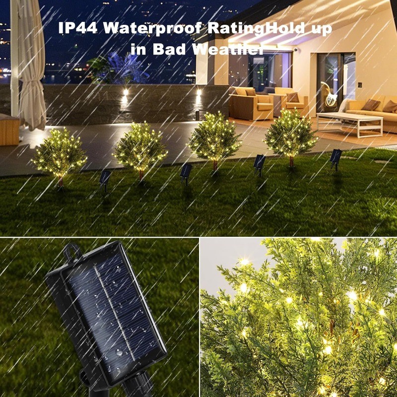 2PCS Artificial Cedar Trees with Solar Lights Outdoor, 25 Inch Faux Topiary Tree