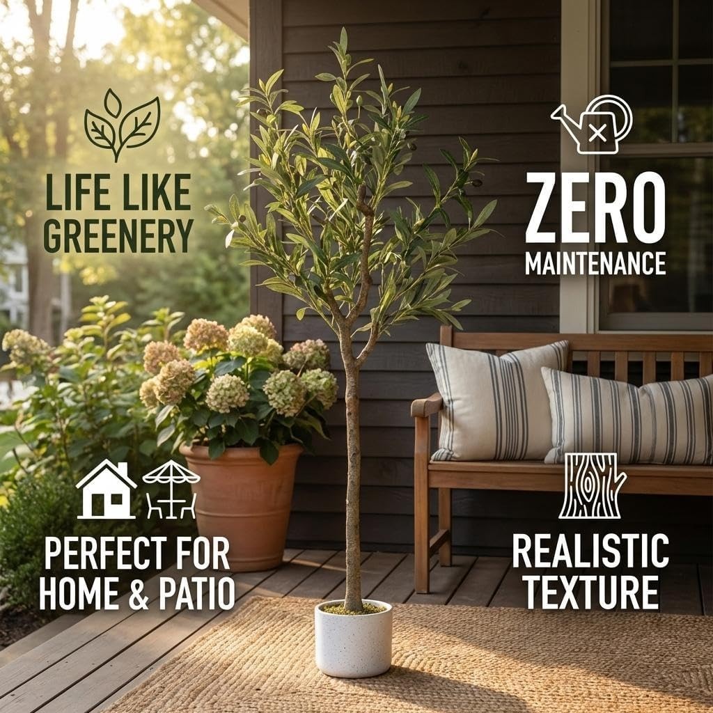 Artificial Olive Tree Faux Realistic Olive Trees with Branches and Fruits Decor