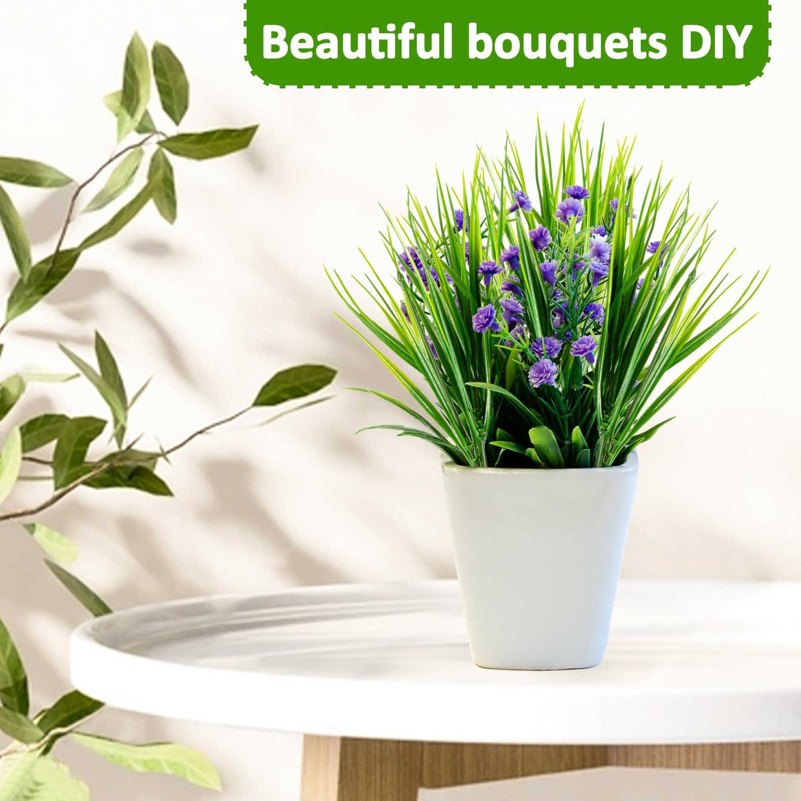 10 Artificial Grass Plant Outdoors – Faux Fake Wheat Grass Decor UV Resistant