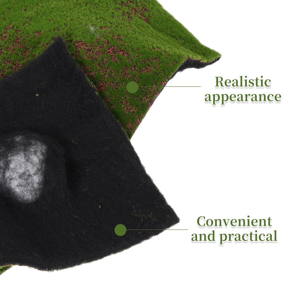 Realistic Olive Green Moss Mat for Indoor Plant Decor Faux Moss Rug for Home