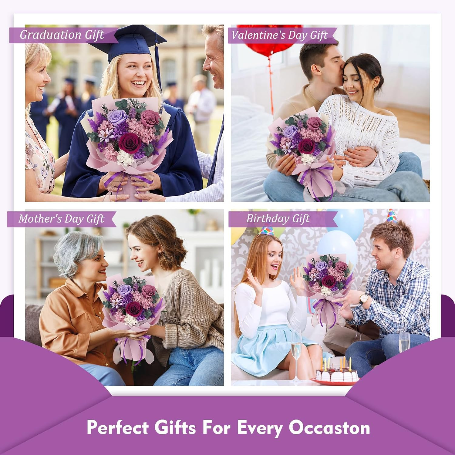Flowers for Delivery Prime Preserved Flower Bouquet That Last 3-5 Years Real For