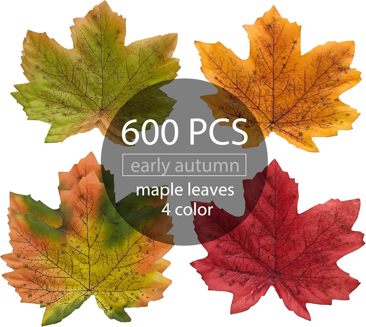 4.73”Fake Fall Leaves Decor,0.7 LB Fall Leafs Faux Odorless,600 Pcs Large Fall