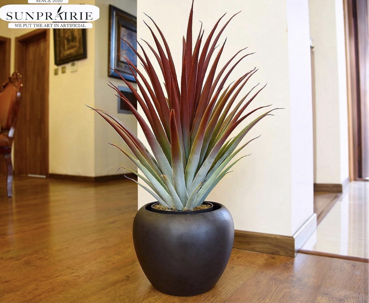 Hyper Realistic Big Red Artificial Aloe Vera Plant 26 Inches Tall. Large Faux…