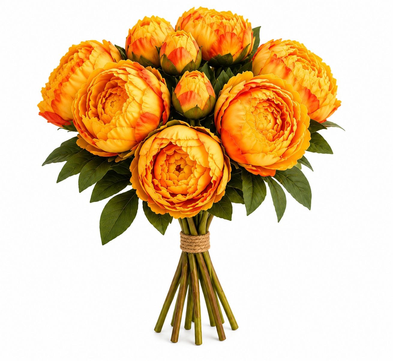 Golden Peony Bouquet Faux Flowers Autumn Decor Rustic Farmhouse Western Floral A