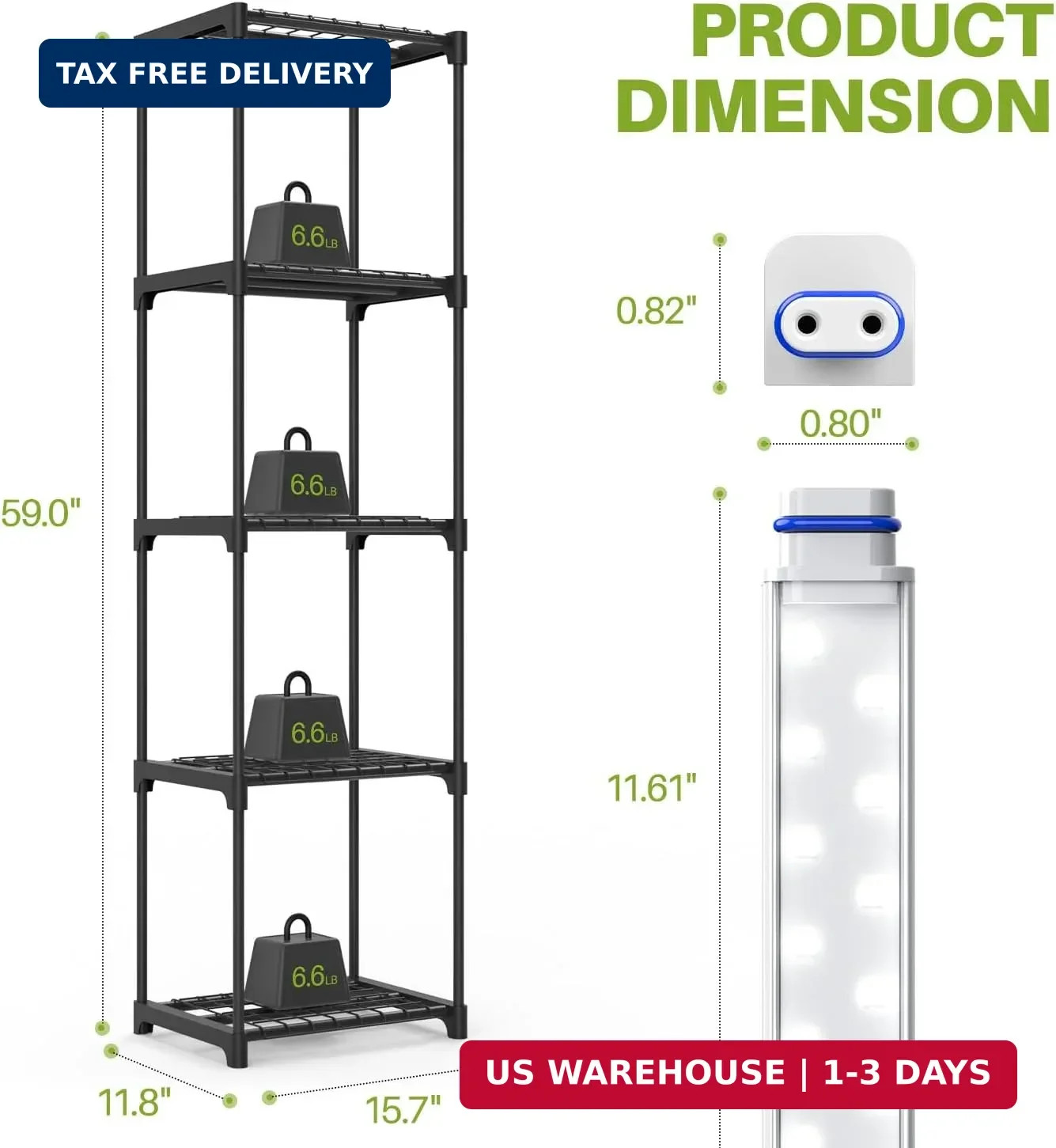 Plant Shelf with Grow Light, 5 Tier Plant Stand with Grow Light, Metal Plant Rac