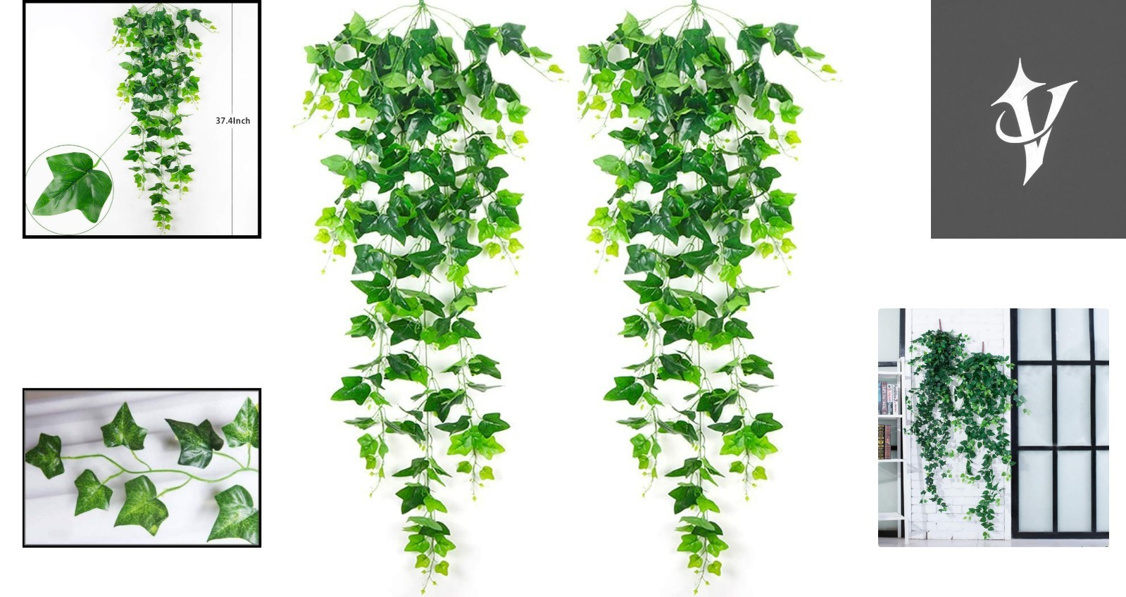 Lifelike 2 Pack Ivy Artificial Plants – 35-Inch Hanging Greenery for Any Space