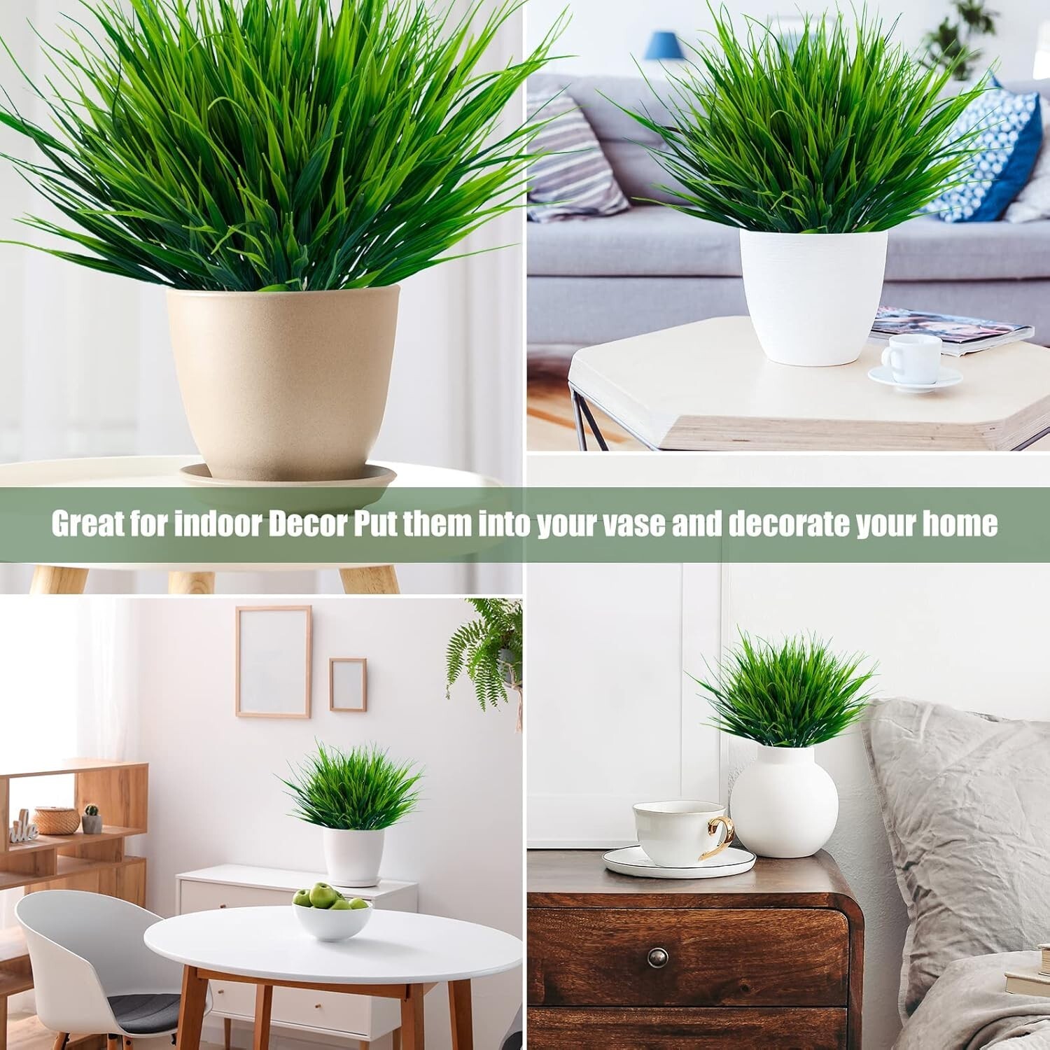 20pcs UV Resistant Faux Wheat Grass for Lifelike Outdoor Decor – Greenery Shrubs