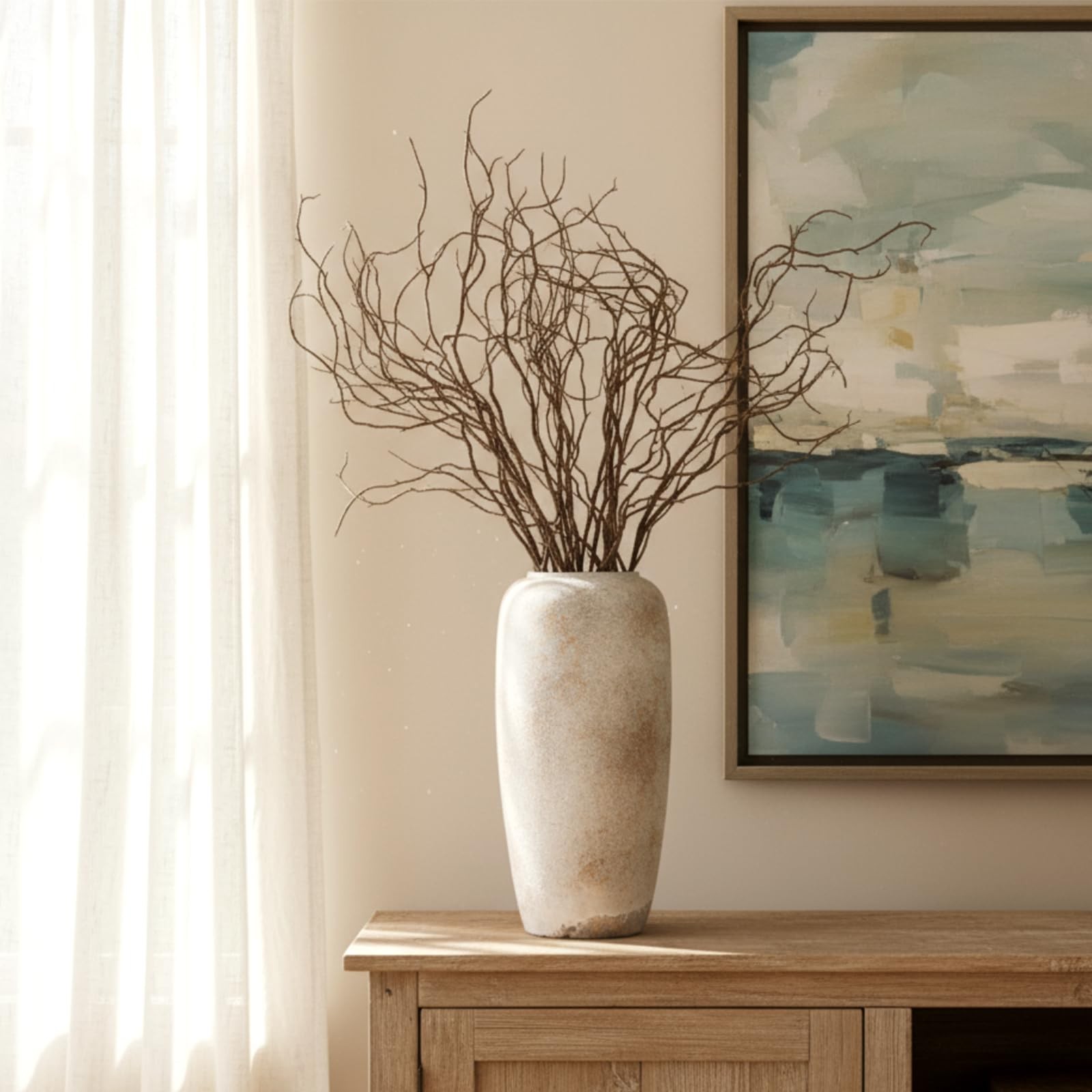 6 Pcs 47.2 Inch Lifelike Curly Willow Branches for Vases Artificial Decorativ…