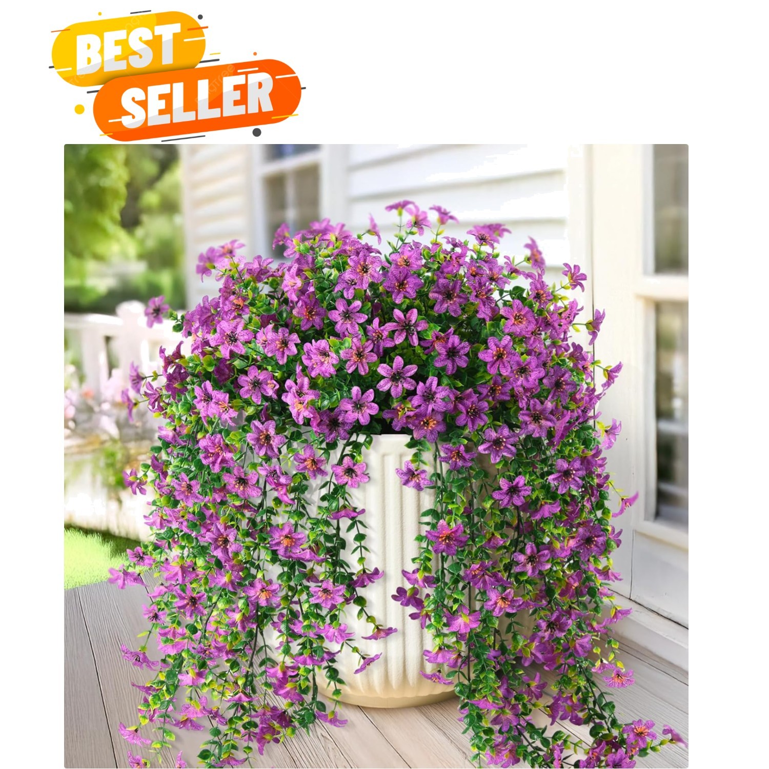 Artificial Fake Hanging Flowers Plants for Outdoor Spring Decoration,2 PCS Fa…