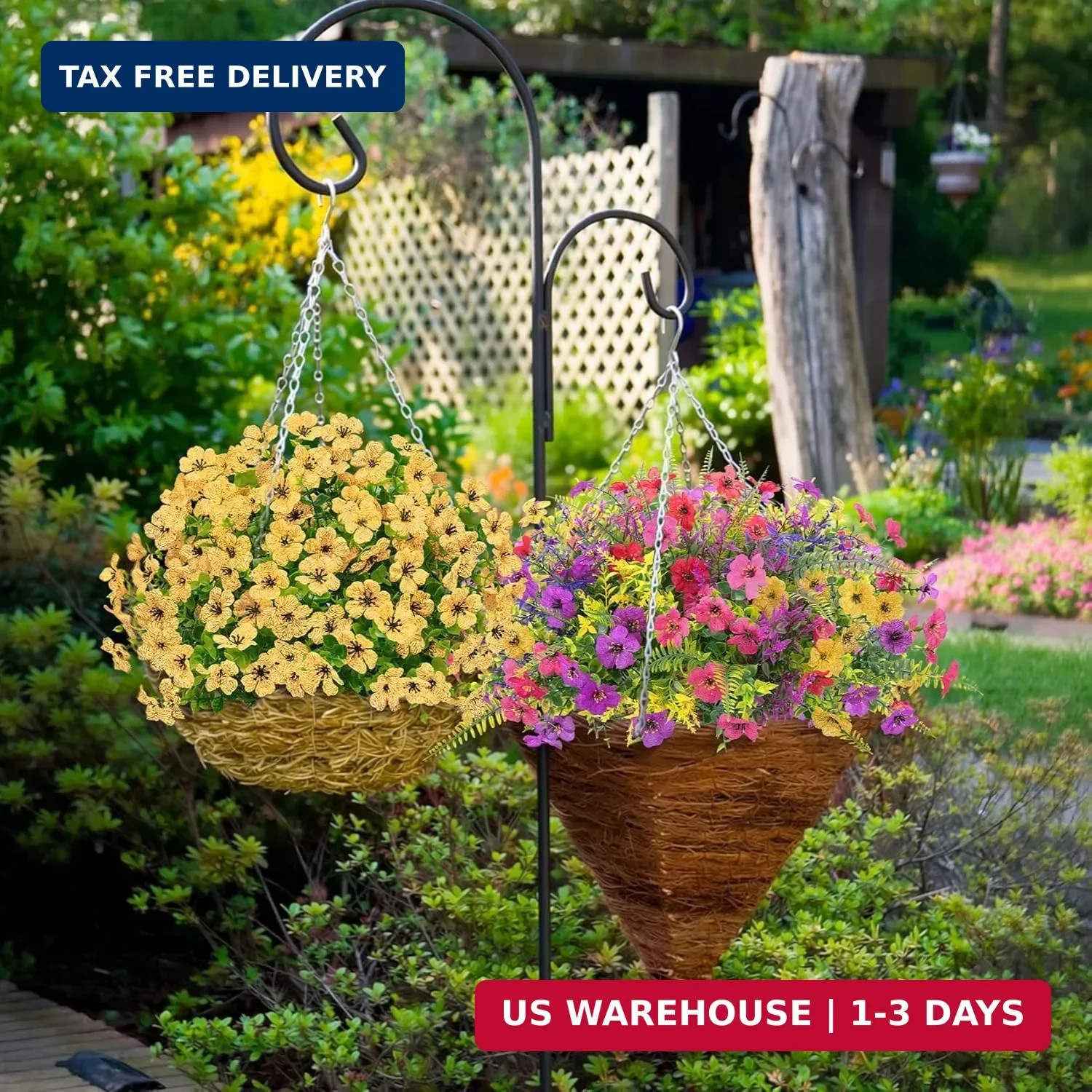 20 Bundles Artificial Flowers for Outdoors, UV Resistant Silk Fake Flowers with