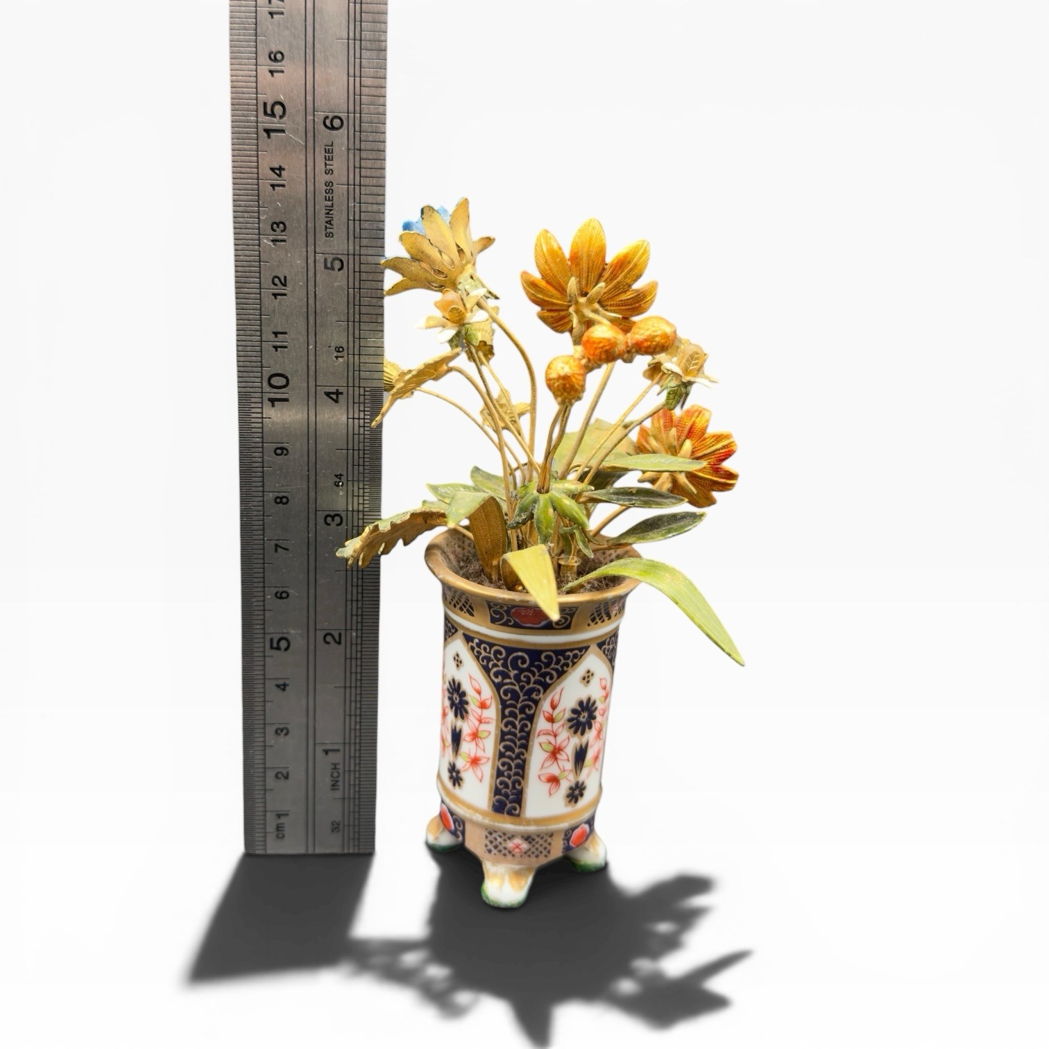 Jane Hutcheson Gorham Fleurs des Siècles Imari Porcelain Enamel Flower Vase 5.5″