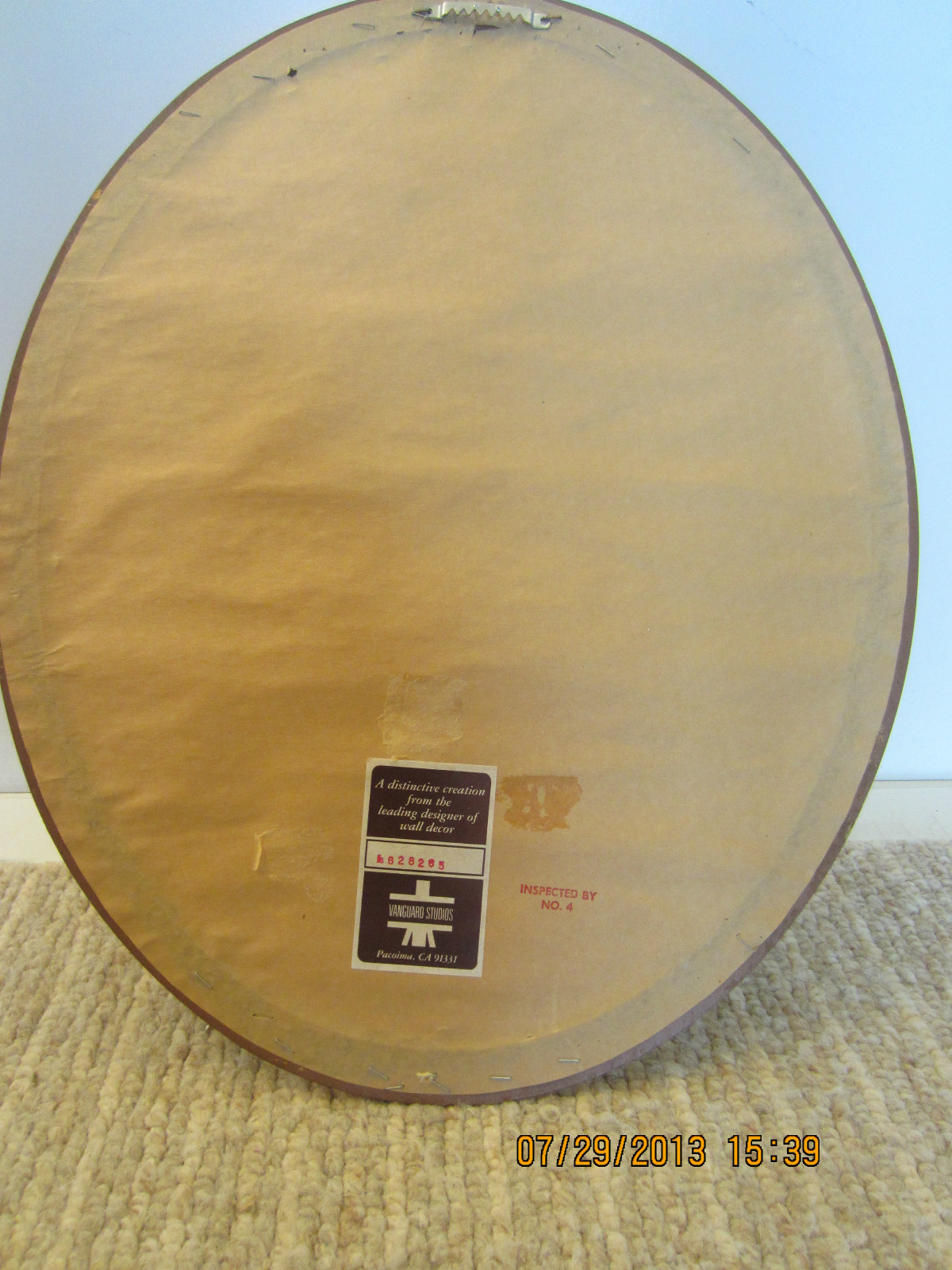 OVAL FRAMED & MATTED FLORAL ACRYLIC PAINTING