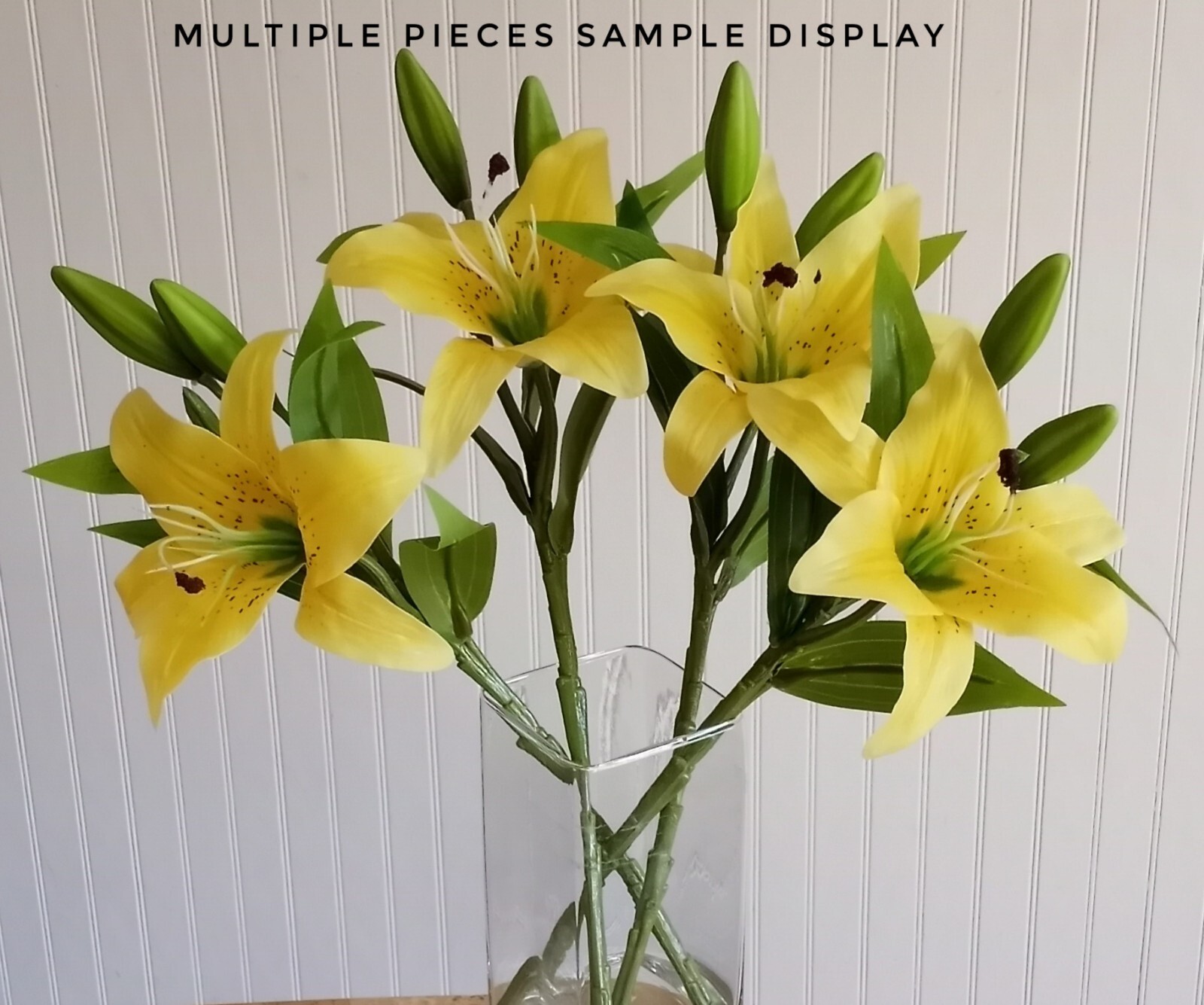 Yellow Tiger Lily 16″H Branch Realistic Quality Silk Flower Artsy Home Decor