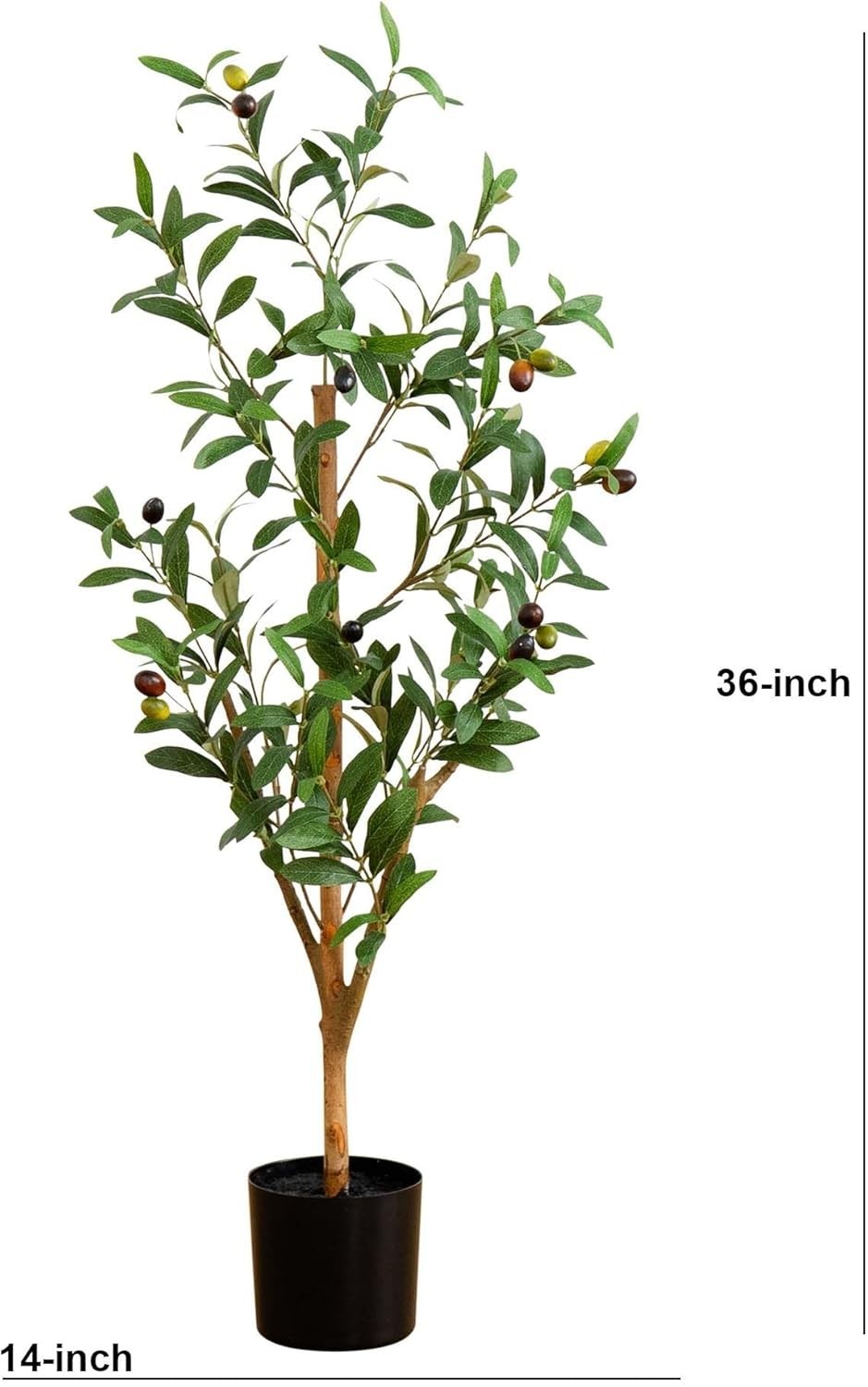 Versatile 3FT Faux Olive Tree with Natural Wood Trunk – Mediterranean Charm