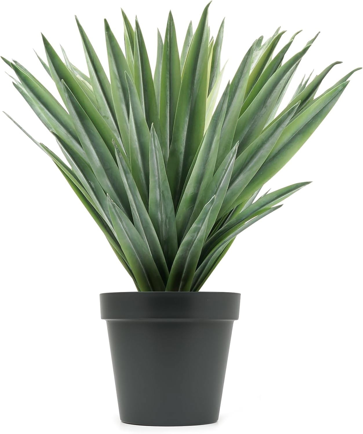 Artificial Agave Plant in Black Pot with Real Stone Pebbles, Large Fake Agave…