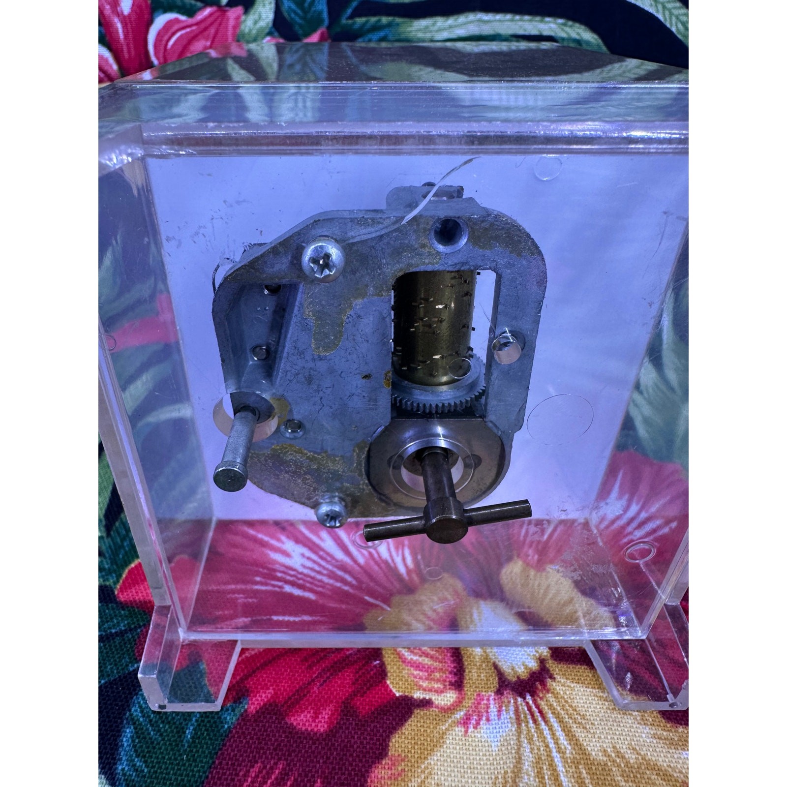 Vintage Unique Monarch Butterfly Clear Working Musical Box
