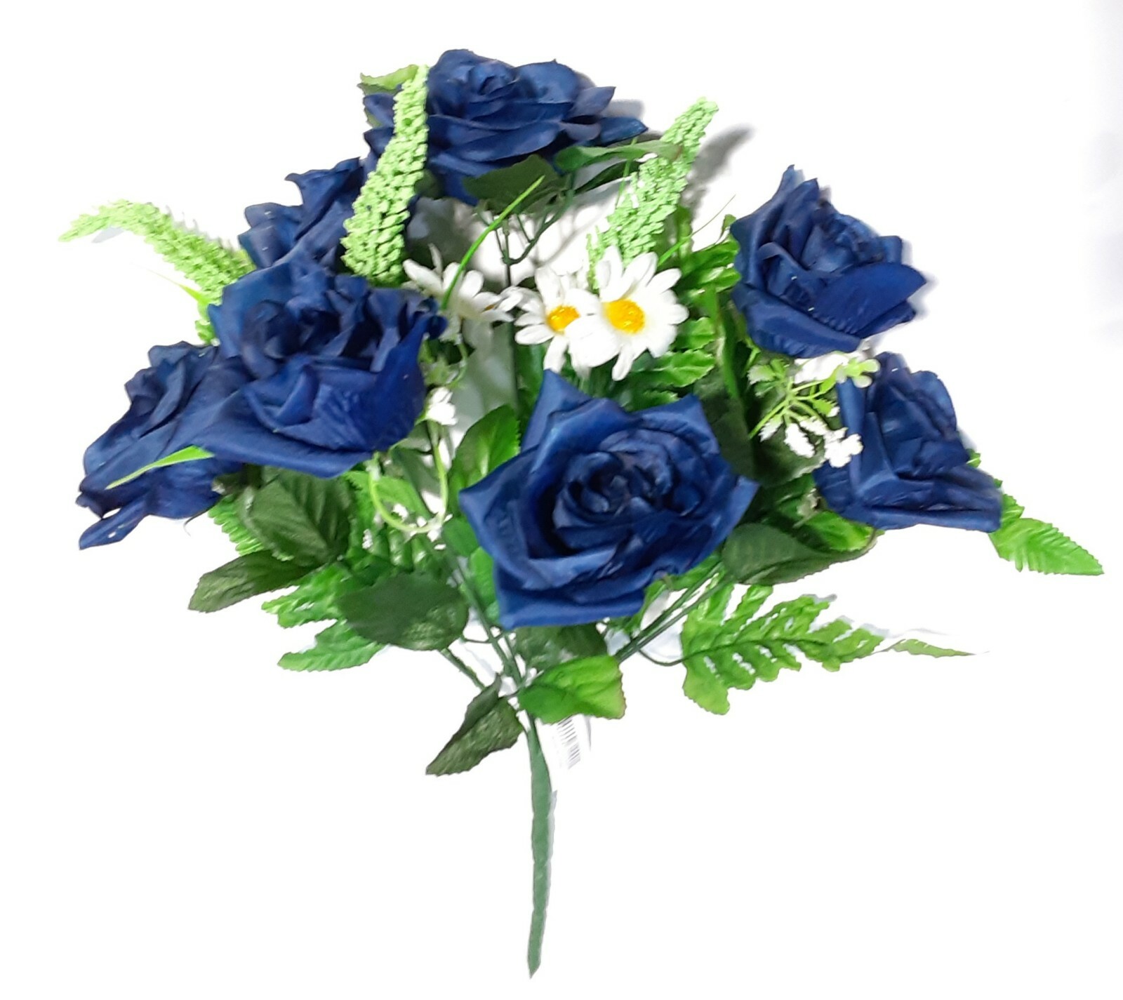 Navy Blue Rose 16″ Bush Silk Flower Home Party Craft General In/Outdoor Decor