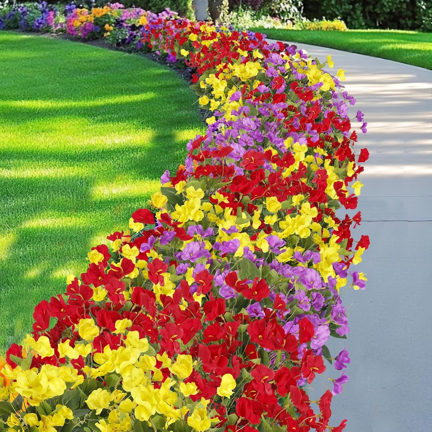 2 Pcs Artificial Flowers for Outdoors Hibiscus Faux Impatiens Outdoor Planters