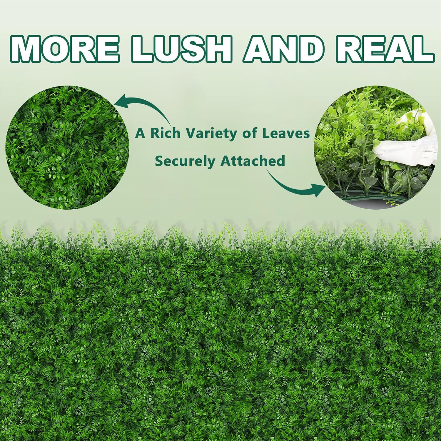Grass Wall Panels, 40″X120″ (33.33 Sqft) Artificial Boxwood Hedge Roll Privacy S