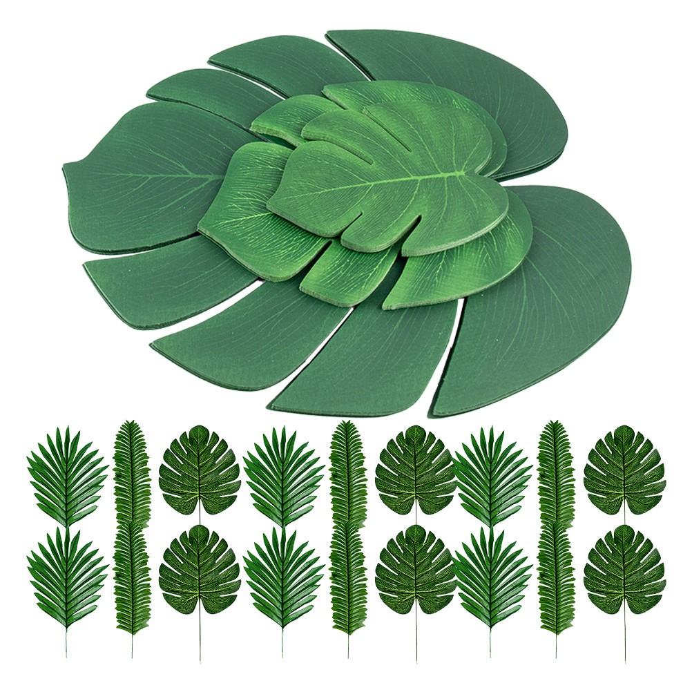 60Pcs Lifelike Faux Monstera Leaves for Table Setting Home and Office Decor