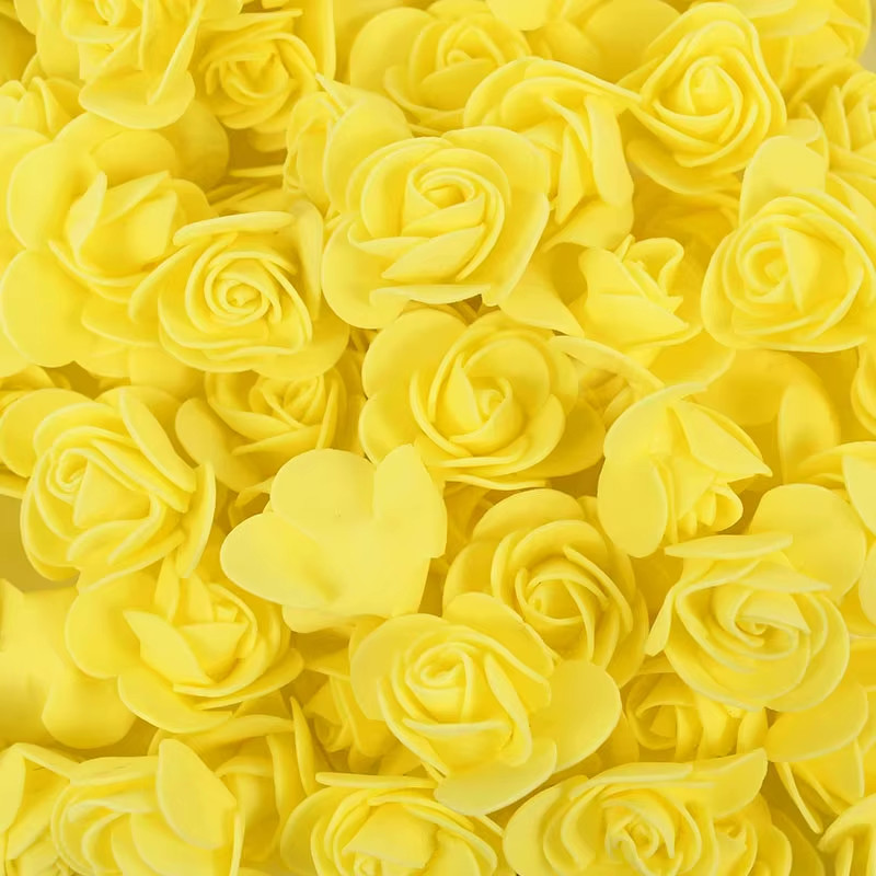 50/100/200Pcs 3.5Cm PE Foam Rose Head Artificial Flower for Wedding Birthday Par