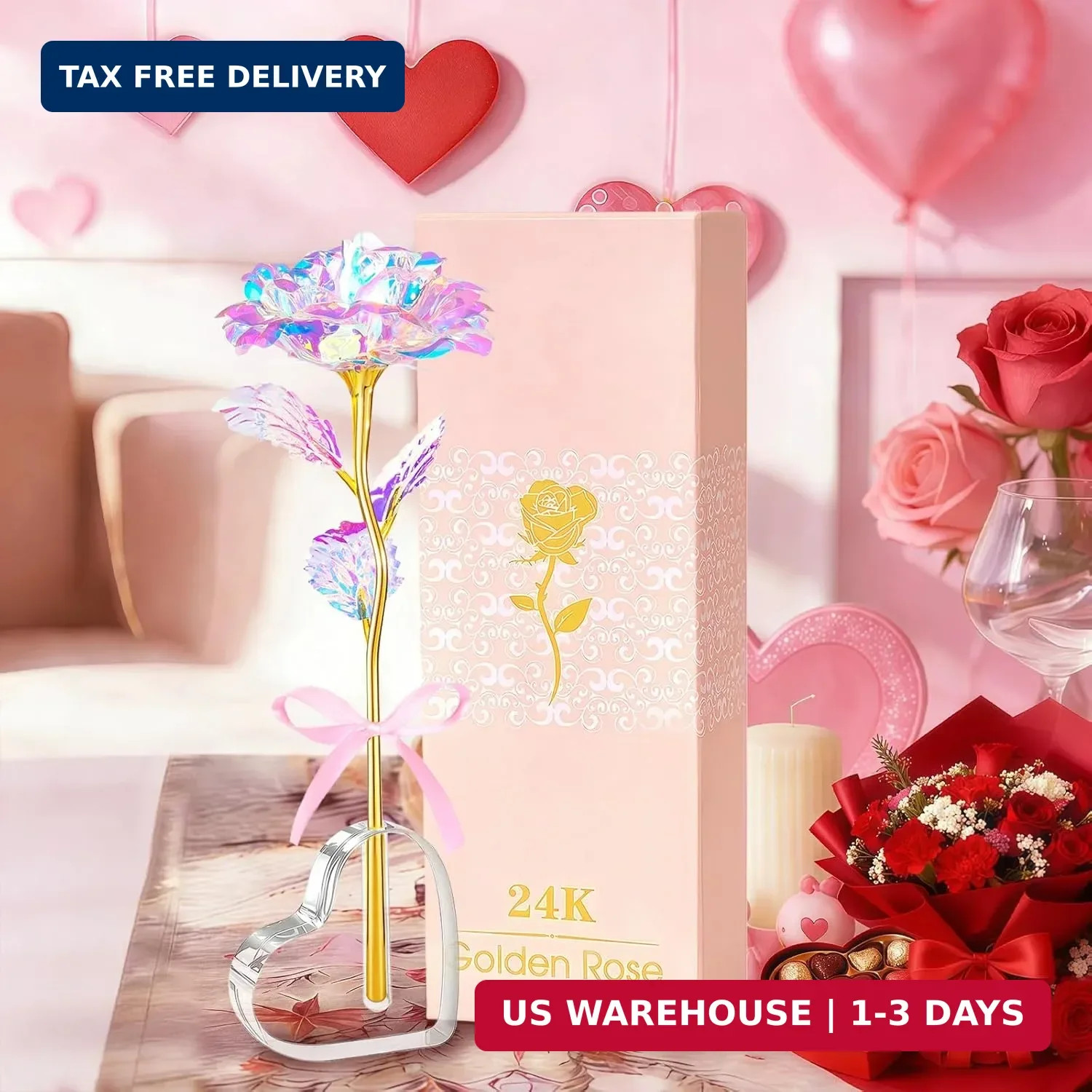 Mothers Day Mom Gifts for Women Grandma, Artificial Forever Birthday Flowers Gal